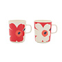 MUG 2.5DL 2PCS - 271 RED FLOWER - OIVA/JUHLA UNIKKO 077034-138