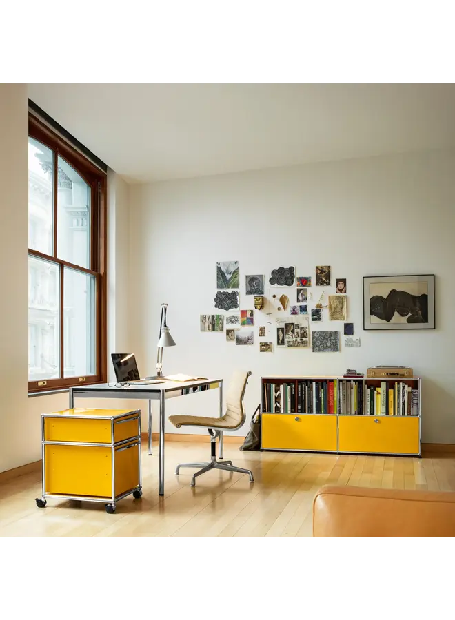 USM HALLER TABLE PEARL GRAY WHITE LAMINATE (T69) (QS)