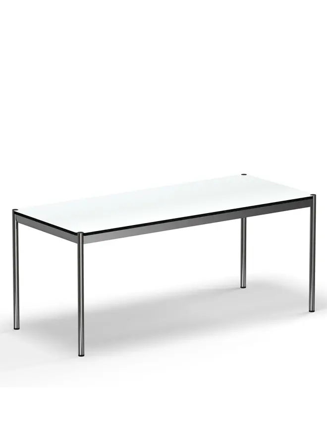 USM HALLER TABLE PEARL GRAY WHITE LAMINATE (T69) (QS)