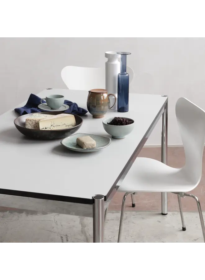 USM HALLER TABLE PEARL GRAY WHITE LAMINATE (T69) (QS)