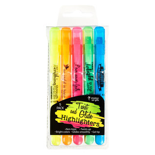 Twist and Glide Highlighters, 5 pack