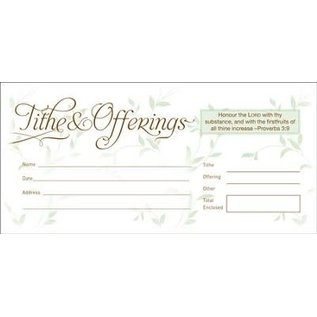 Tithe & Offerings (Proverbs 3:9) 52 Envelopes, Bill size