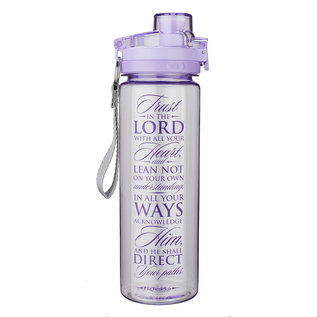 Plastic Water Bottle - Trust in the Lord, Purple