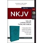 NKJV Large Print Value Thinline Bible, Turquoise Leathersoft