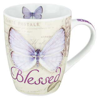 Mug - Blessed, Purple Butterfly