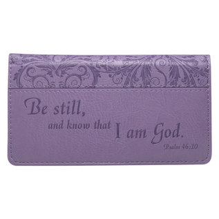 Checkbook Cover - Be Still, Purple