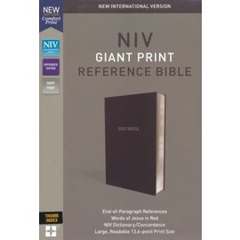 NIV Giant Print Reference Bible, Black Leather-Look, Indexed