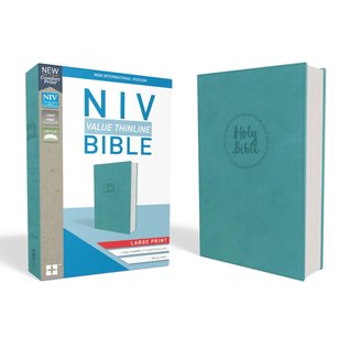 NIV Large Print Value Thinline Bible, Turquoise Leathersoft