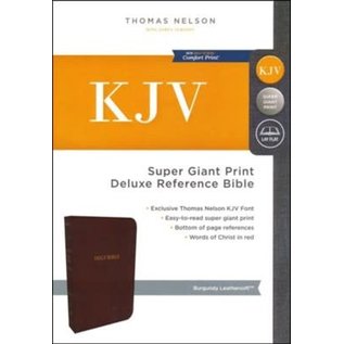 KJV Super Giant Print Reference Bible, Burgundy Leathersoft, Indexed