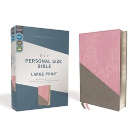 NIV Large Print Bible, Pink/Gray Leathersoft
