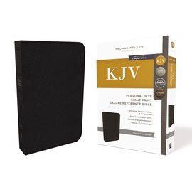 KJV Giant Print Reference Bible, Black Genuine Leather