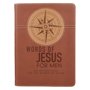 Words of Jesus for Men: 365 Reflections on the Words of Jesus, Brown LuxLeather