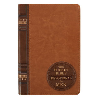 The Pocket Bible Devotional for Men, Brown LuxLeather