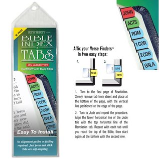 Verse Finders: Bible Indexing Tabs - Large Print Rainbow, Horizontal