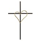 Wall Cross - Black with Gold Heart