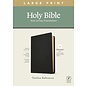 NLT Large Print Thinline Reference Bible, Black Genuine Leather (Filament)