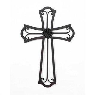 Wall Cross - Metal with Medallion