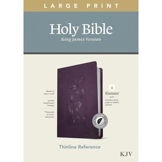 KJV Large Print Thinline Reference Bible, Floral Frame Purple Leatherlike, Indexed (Filament)