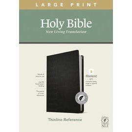 NLT Large Print Thinline Reference Bible, Cross Grip Black Leatherlike, Indexed (Filament)