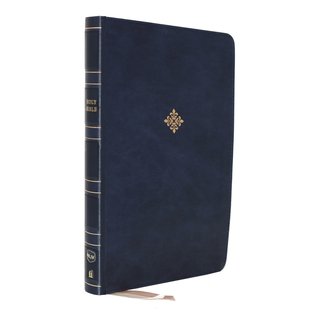NKJV Large Print Thinline Bible, Blue Leathersoft