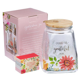 Glass Gratitude Jar, with Cards