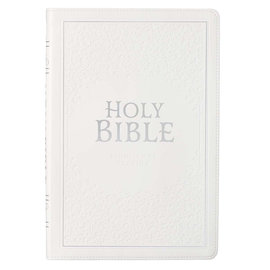 KJV Large Print Thinline Bible, White Faux Leather, Indexed