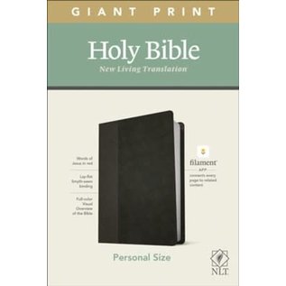 NLT Giant Print Personal Size Bible, Black/Onyx LeatherLike (Filament)