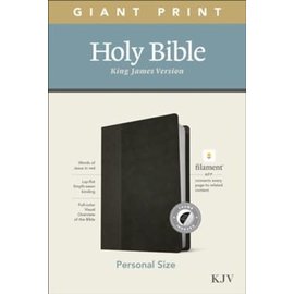 KJV Giant Print Personal Size Bible, Black/Onyx LeatherLike, Indexed (Filament)