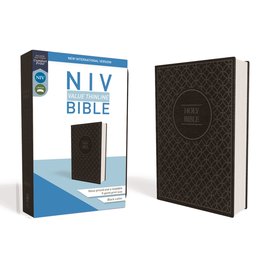 NIV Value Thinline Bible, Gray/Black Leathersoft