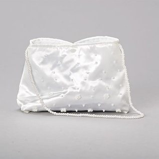 Beaded Communion Purse, Satin w/ Pearl Handle