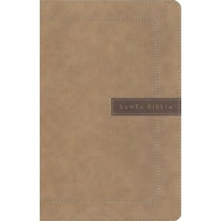 NBLA Santa Biblia, Letra Grande, Beige Leathersoft