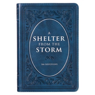 A Shelter from the Storm: 366 Devotions, Large Print Blue Faux Leather