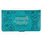 Checkbook Cover - Strength and Dignity, Turquoise