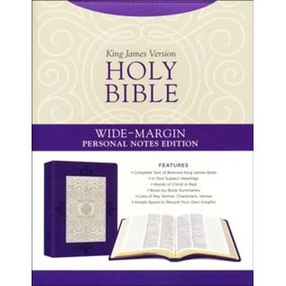 KJV Holy Bible, Wide-Margin Personal Notes Edition, Lavender Plume Leathersoft