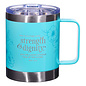 Stainless Steel Mug - Strength and Dignity, Teal Camp Style