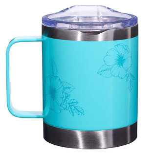 Stainless Steel Mug - Strength and Dignity, Teal Camp Style