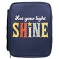 Bible Cover - Let Your Light Shine, Navy Canvas Medium