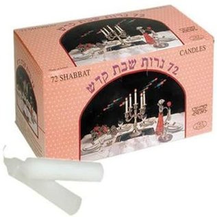 Candles - Shabbat/Hanukah, White (Box of 72)