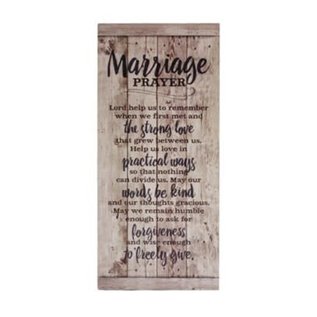 Plaque - Marriage Prayer, Wood