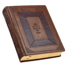 KJV Study Bible, Toffee/Burgundy Faux Leather Hardcover, Indexed