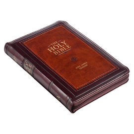 KJV Compact Bible, Burgundy Faux Leather w/ Zipper