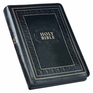 KJV Giant Print Bible, Black Faux Leather w/ Zipper, Indexed