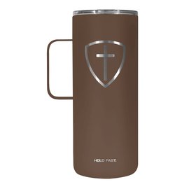 DISCONTINUED Stainless Steel Tumbler - Cross Shield, Brown w/Handle