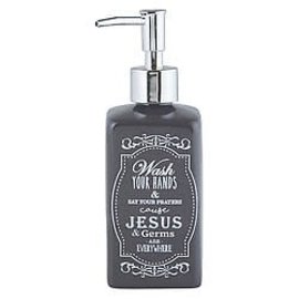 Soap Dispenser - Jesus and Germs, Gray