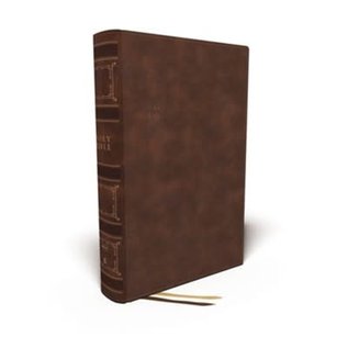 NKJV Single Column Wide Margin Reference Bible, Brown Leathersoft