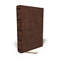 NKJV Single Column Wide Margin Reference Bible, Brown Leathersoft