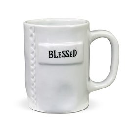 Mug - Blessed, White Ceramic