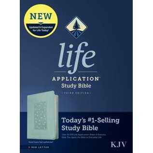 KJV Life Application Study Bible 3, Floral Frame Teal LeatherLike
