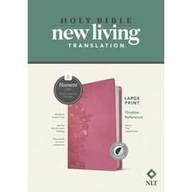 NLT Large Print Thinline Reference Bible, Peony Pink LeatherLike, Indexed (Filament)