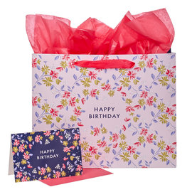 Gift Bag - Happy Birthday, with Card, Large